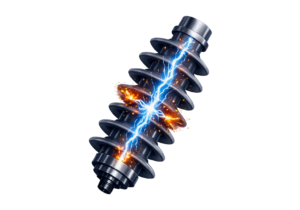 discharge event across insulator